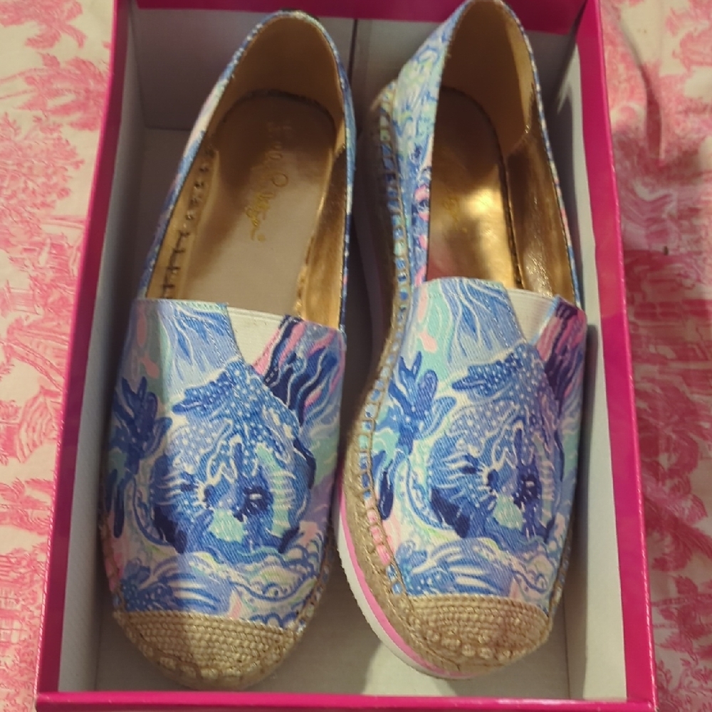 Lilly Pulitzer Saltwater Blue Marlo Espadrilles